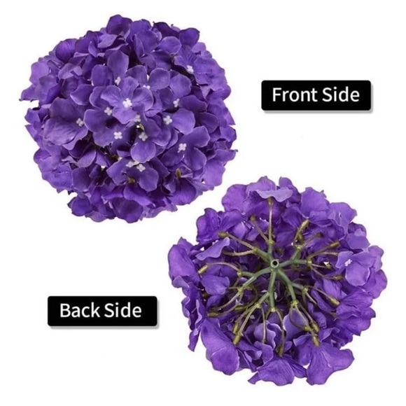 10 Pack | Dark Purple Lavender Hydrangeas Flowers Wedding Bouquet Floral - Picture 5 of 6